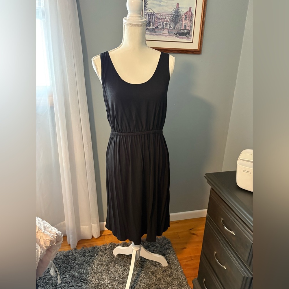 J. Crew Classic Black Midi Dress